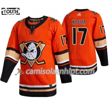 Camisola Anaheim Ducks Ryan Kesler 17 Adidas 2019-2020 Laranja Authentic - Criança